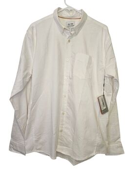 DU/ER Men's White Long-Sleeve Dress Shirt - Classic Pocket